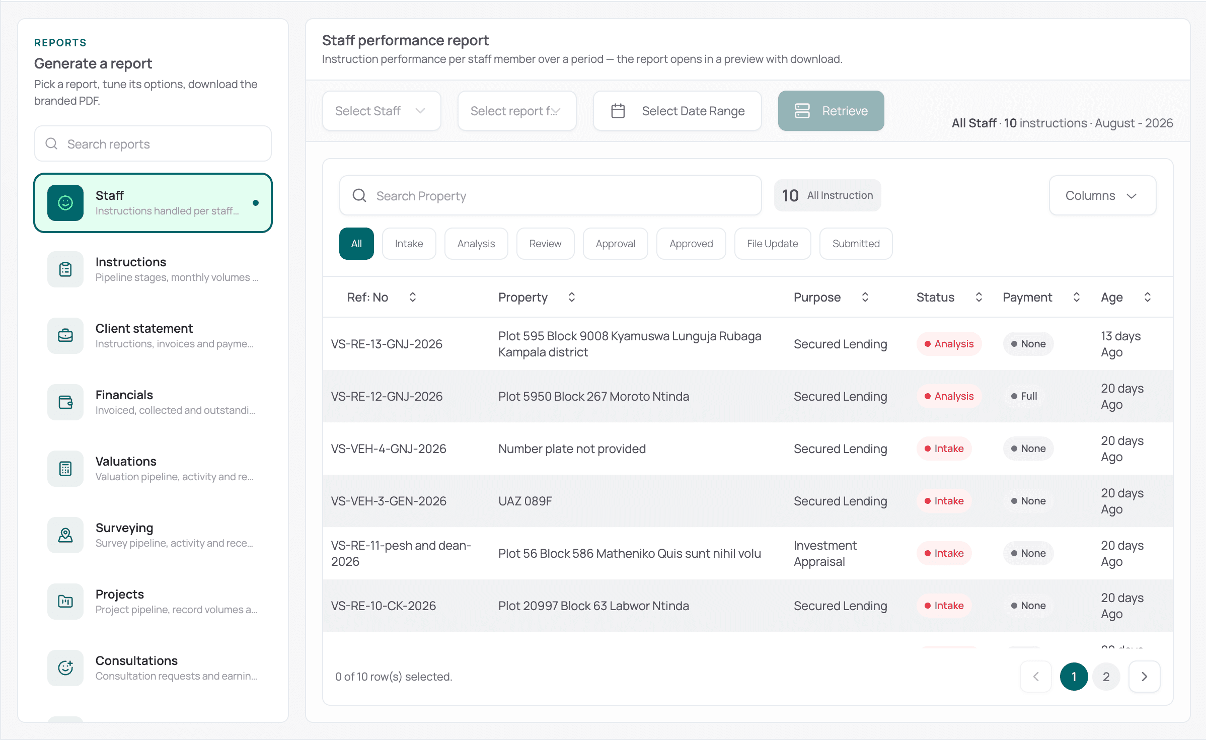 Branded report generator — screenshot