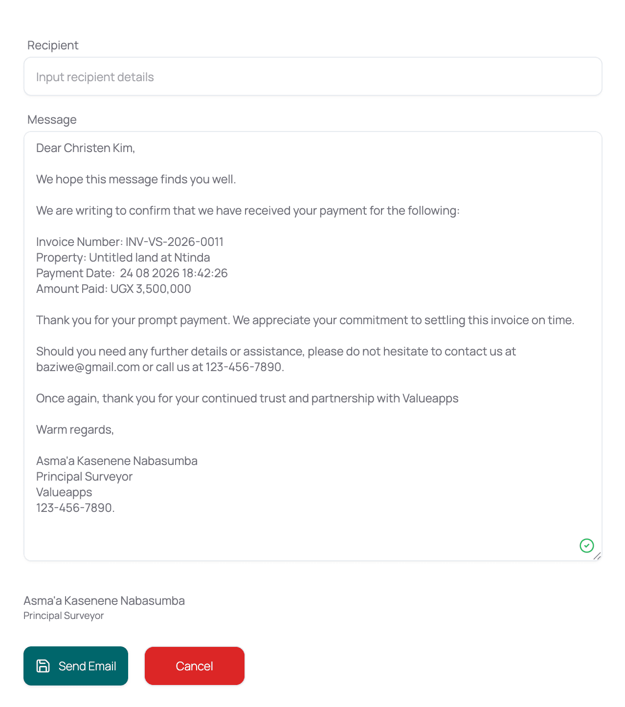 Client confirmations — dialog