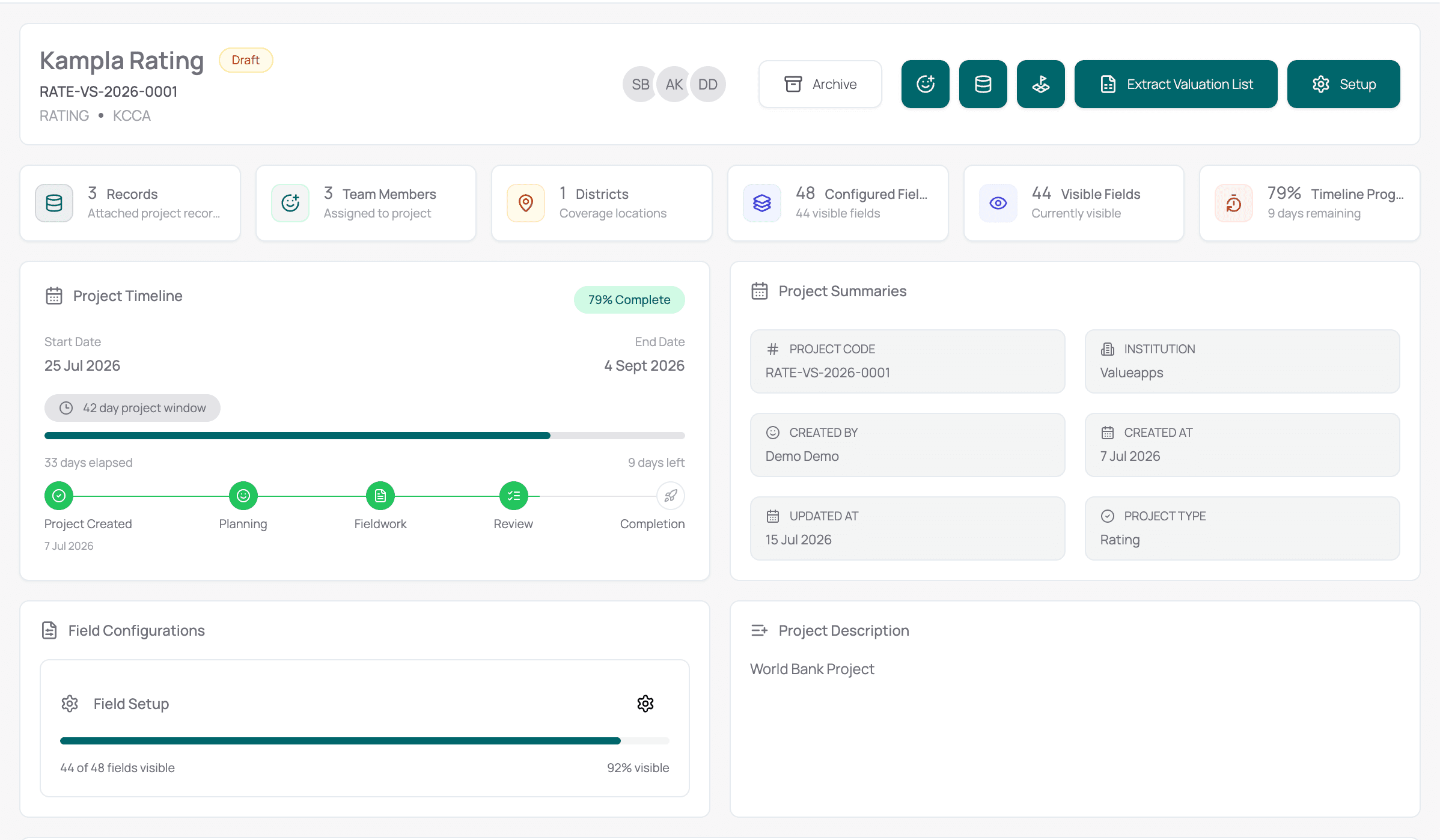 Project workspace — screenshot