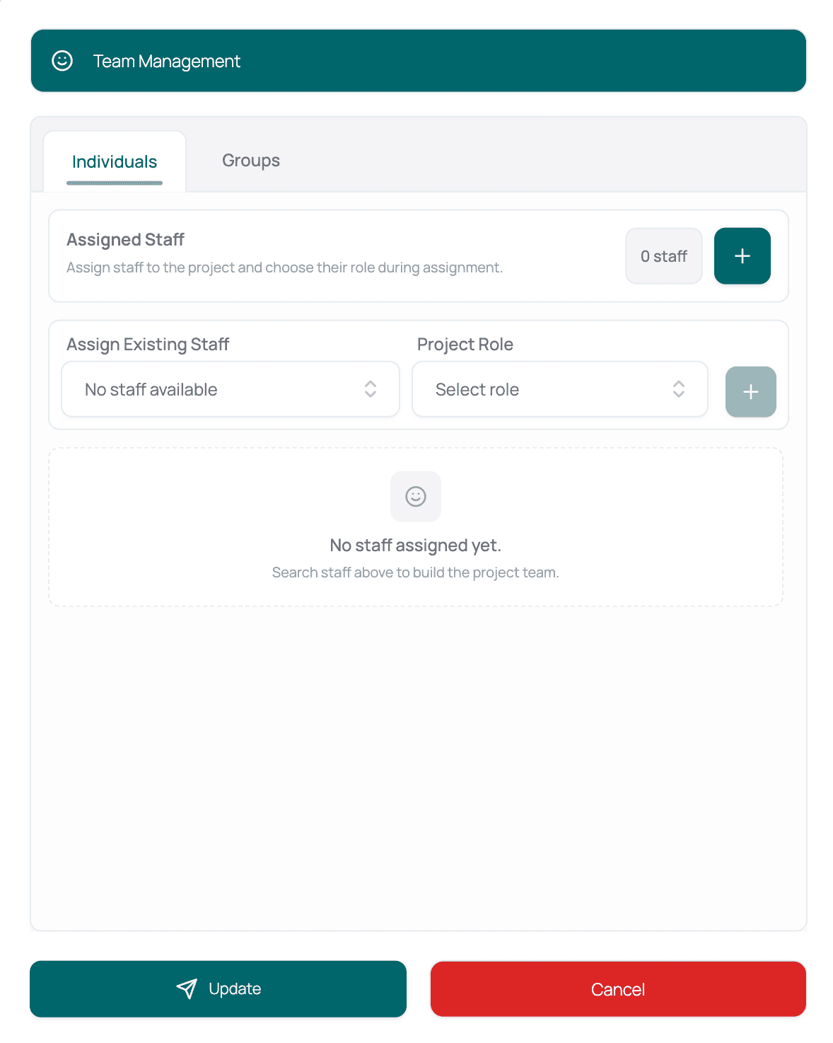 Field team management — dialog