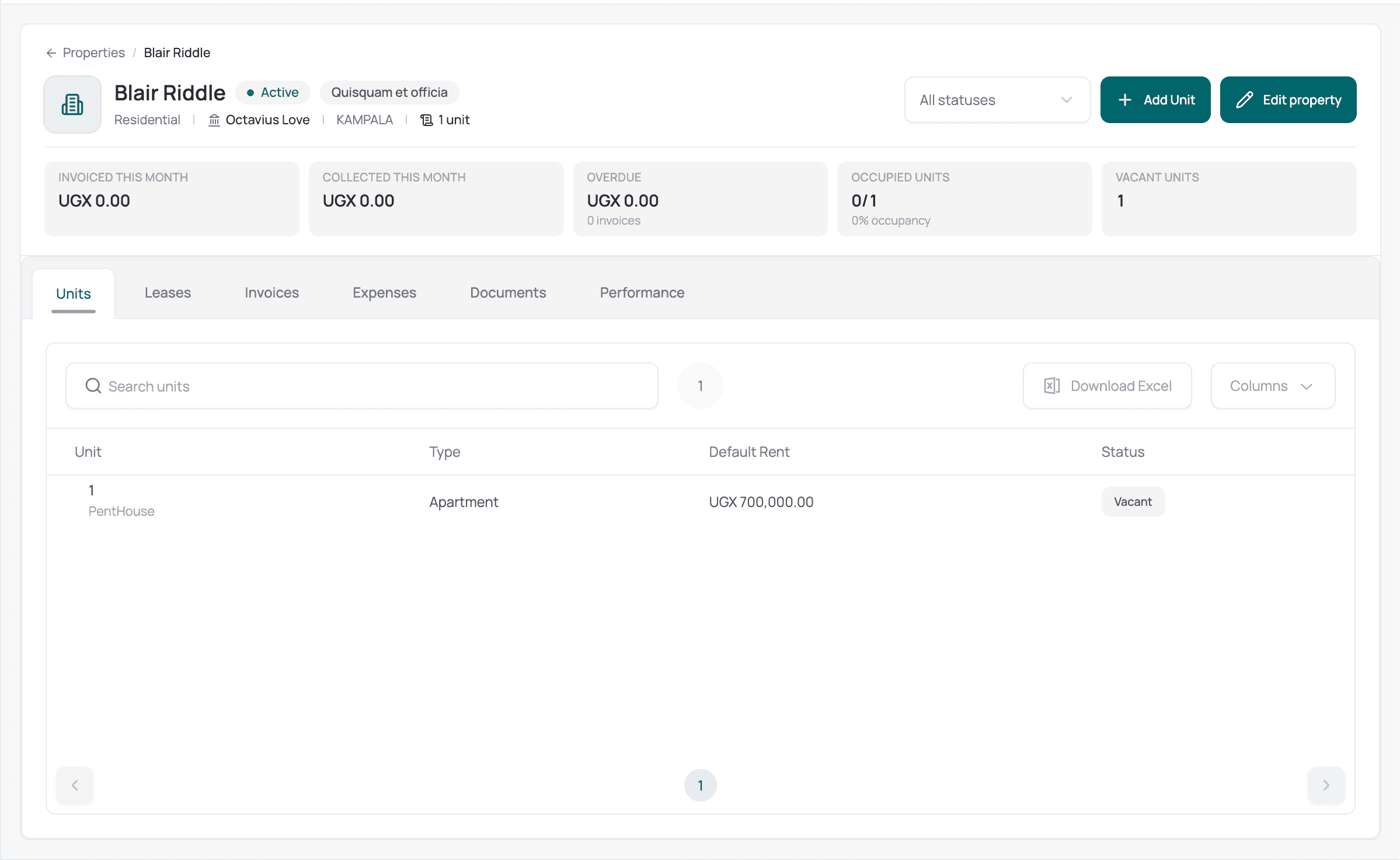 Property workspace — screenshot